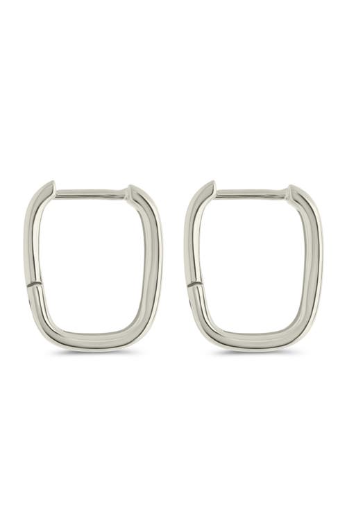 Sterling Forever Annika Polished Square Huggie Hoop Earrings In Silver