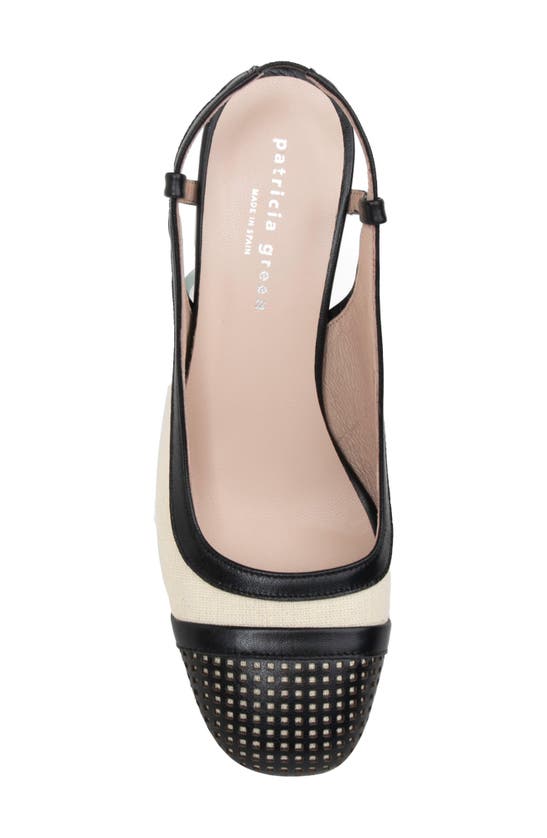 Shop Patricia Green Brooks Perforated Slingback Pump In Natural/ Black