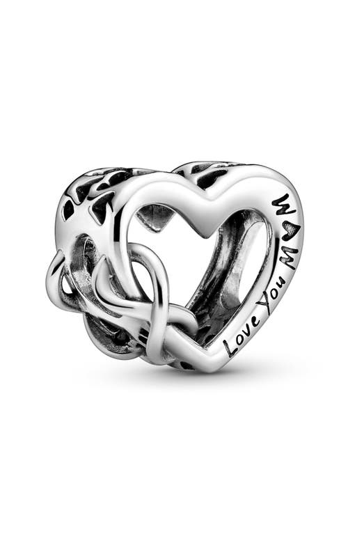 PANDORA Love You Mom Infinity Heart Charm in Silver at Nordstrom