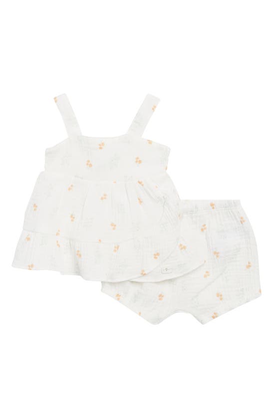 7 For All Mankind Babies' Cotton Gauze Tank & Shorts Set In Marshmallow
