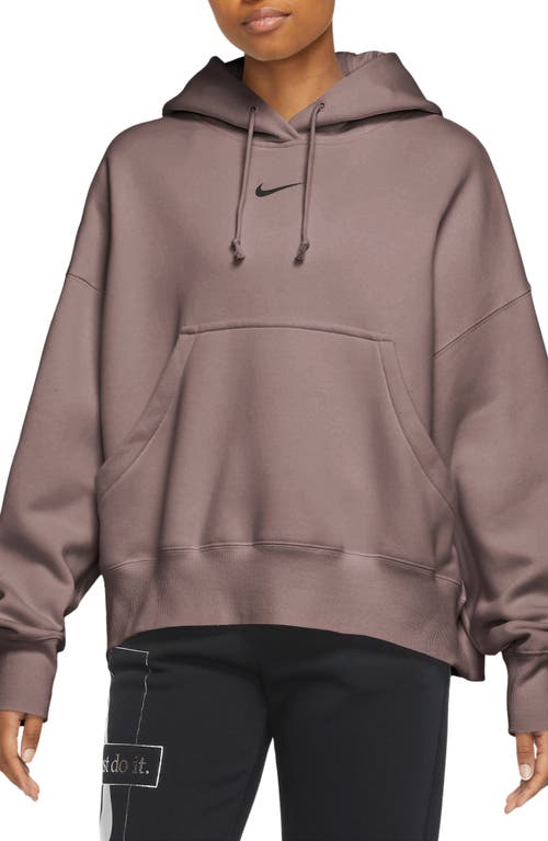 Shop Nike Sportswear Phoenix Fleece Pullover Hoodie In Smokey Mauve/black