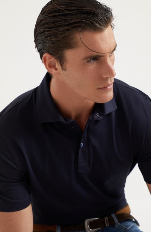 Shop Brunello Cucinelli Basic Fit Polo Shirt In Navy Blue