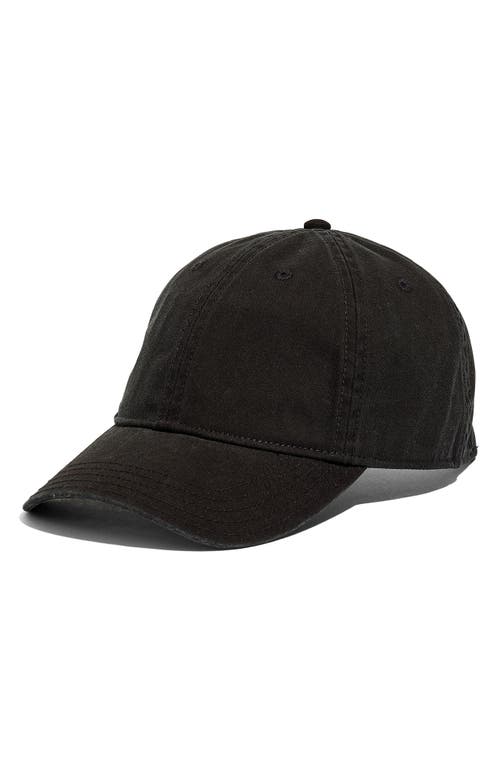 Madewell Broken In Organic Cotton Twill Baseball Cap in True Black at Nordstrom