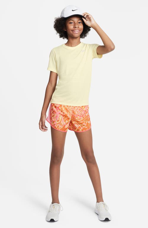 Shop Nike Kids' Dri-fit Tempo Running Shorts In Monarch/sea Coral/white