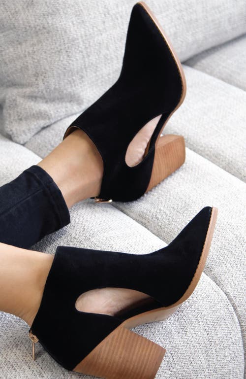 Belle & Bloom Midnight Special Suede Ankle Boot In Black