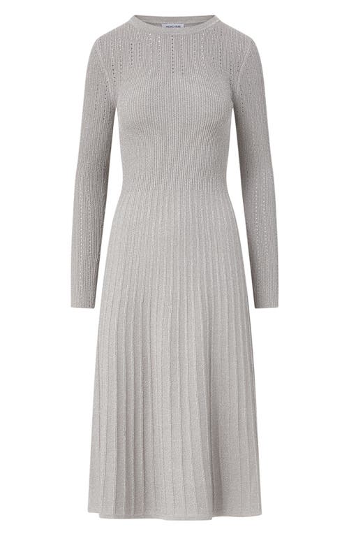 Shop Veronica Beard Nami Long Sleeve Knit Sweater Dress In Silver