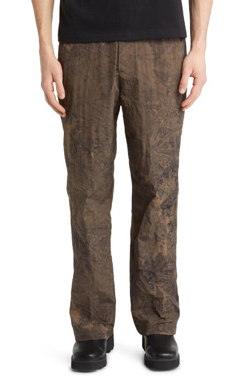IISE Pleated Camo Pants in Dyed Brown