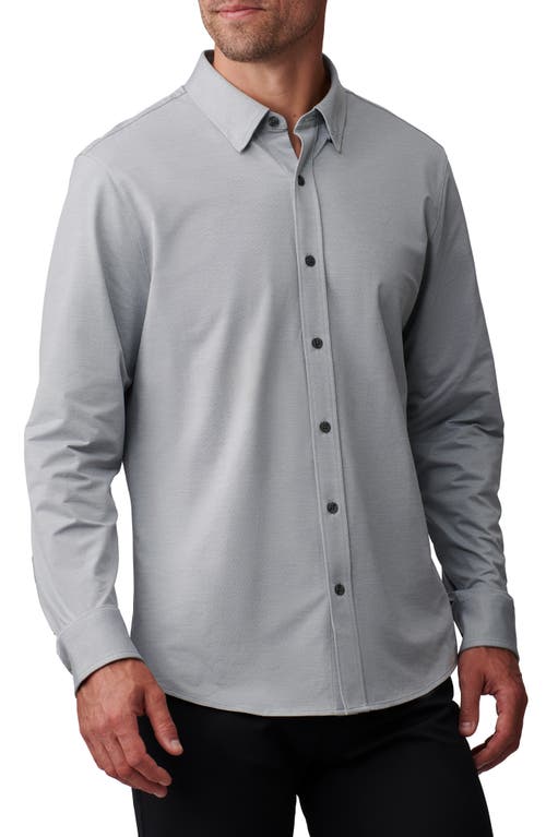 Slim Fit Commuter Button-Up Shirt in Gray Oxford