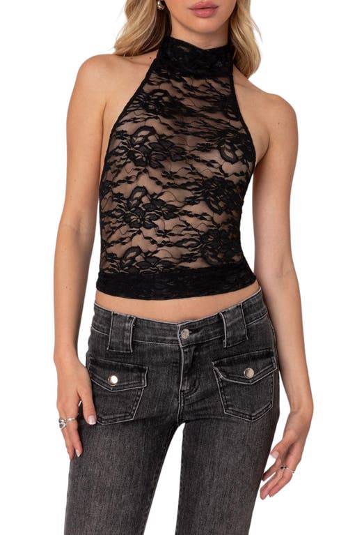 EDIKTED EDIKTED ALENA SHEER LACE HALTER TOP