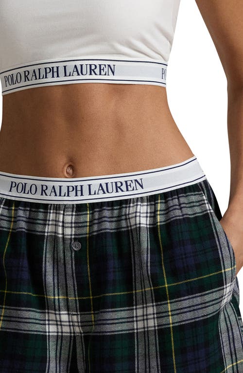 Shop Polo Ralph Lauren Boxer Pajama Shorts In Evergreen Plaid 2