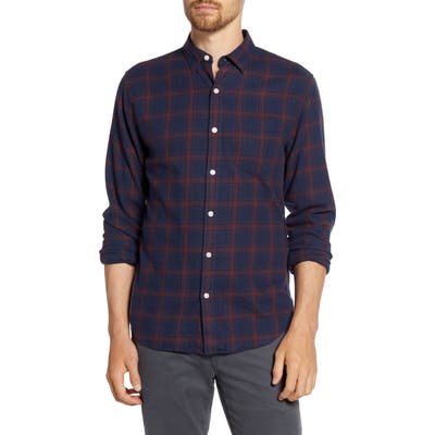 Bonobos Slim Fit Plaid Flannel Button-Up Shirt Blue