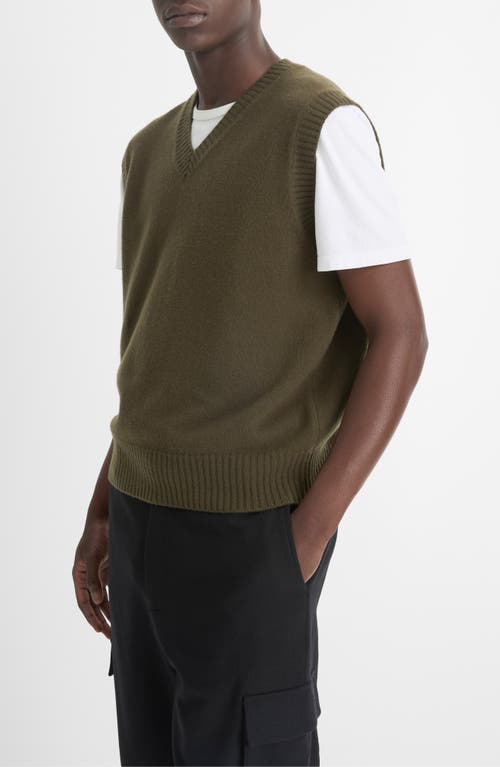 Vince Felted Merino Wool Vest In Light Night Moss