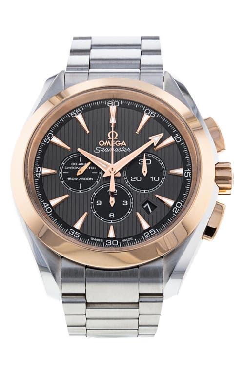 Watchfinder & Co. Omega Preowned 2019 Seamaster Aqua Terra Bracelet Chronograph Watch, 44mm in Grey/Gold/Silver at Nordstrom