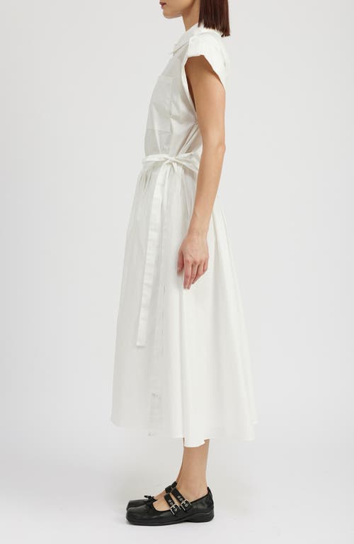 Shop En Saison Whitney Cotton Midi Shirtdress In White