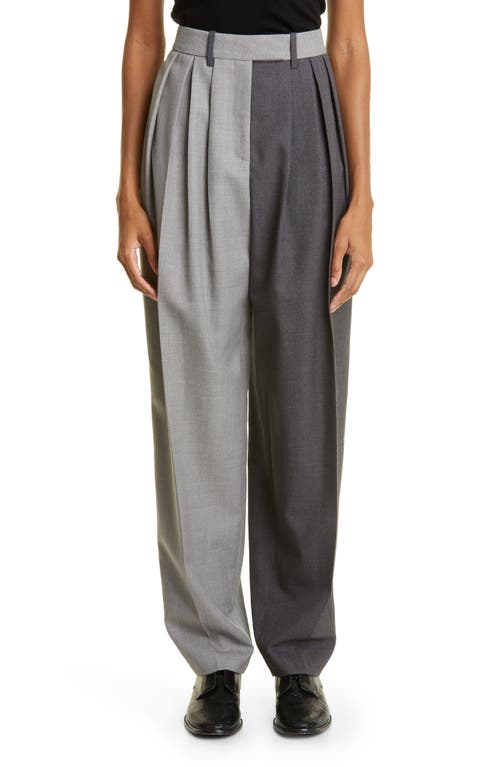 PARTOW Howell Two-Tone Wool Trousers in Ash Charcoal Grey