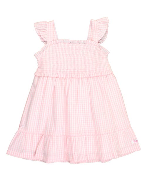 Rufflebutts Baby Smocked Flutter Strap Dress In Pink