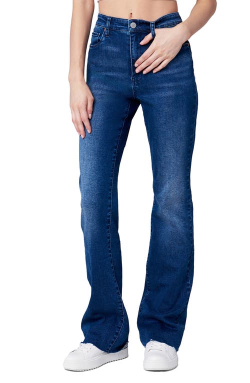 Hoyt Raw Hem Mini Bootcut Jeans in Get Rolling