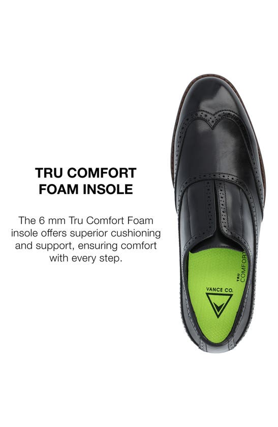 Vance Co. Nikola Tru Comfort Wingtip Slip-on Oxford In Black