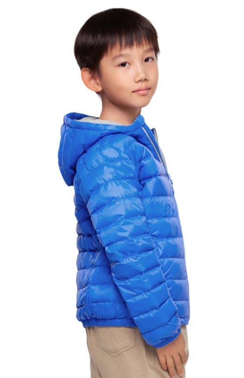 Shop Rokka&rolla Kids' Ultra Light Quilt Packable Down Jacket In Blue