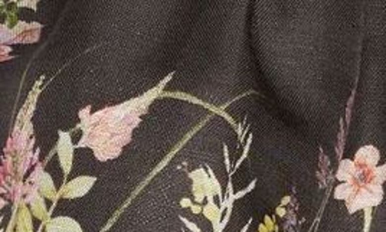 Shop Zimmermann Natura Floral Linen & Silk Minidress In Black Wild Flowers