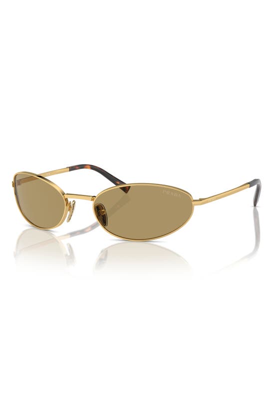 Shop Prada 59mm Oval Sunglasses In Gold