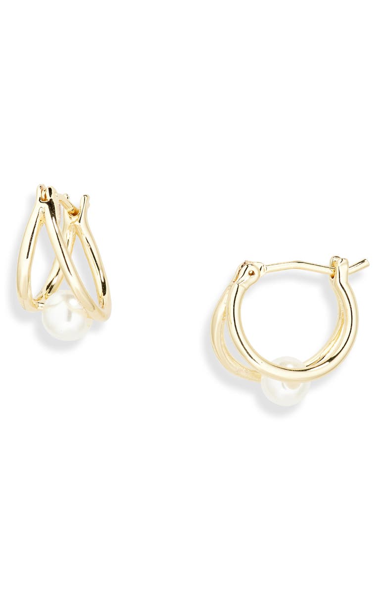 NORDSTROM RACK Imitation Pearl Hoop Earrings Nordstromrack