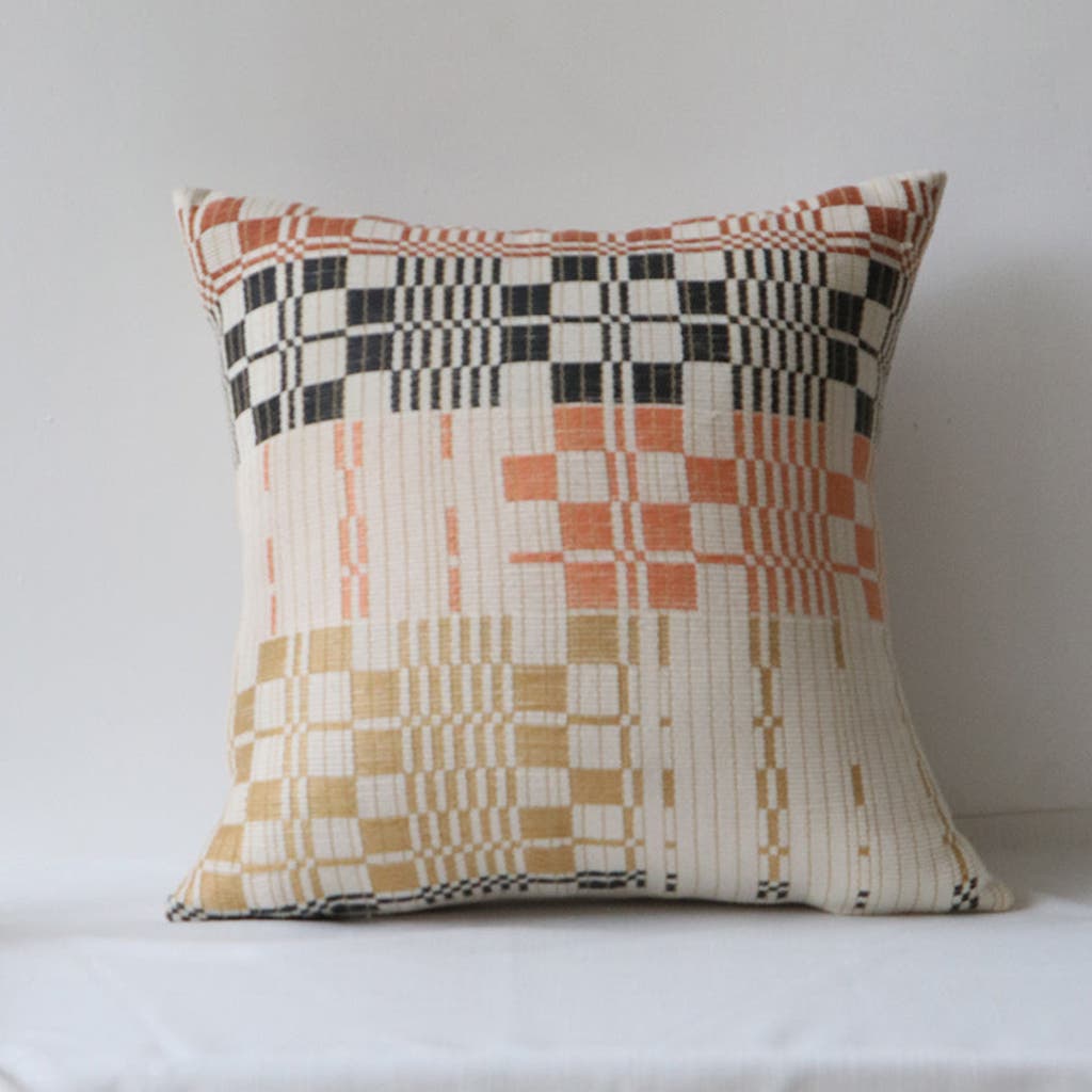 Heirloom Naga Lanjon Handwoven Pillow In Brown