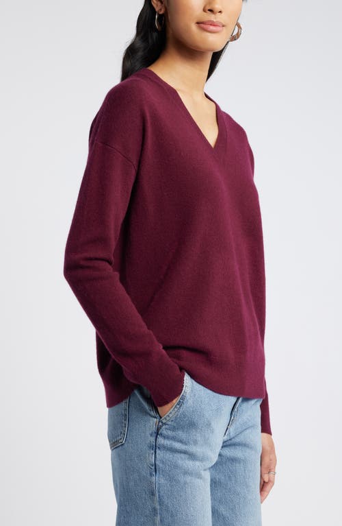 Shop Nordstrom V-neck Cashmere Sweater In Burgundy