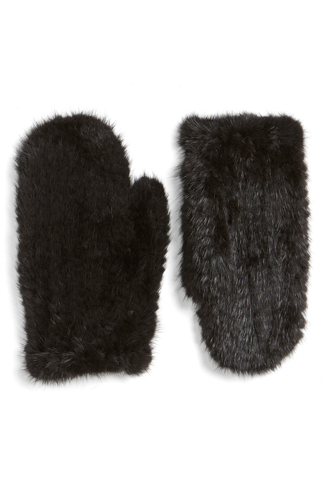 genuine fur mittens