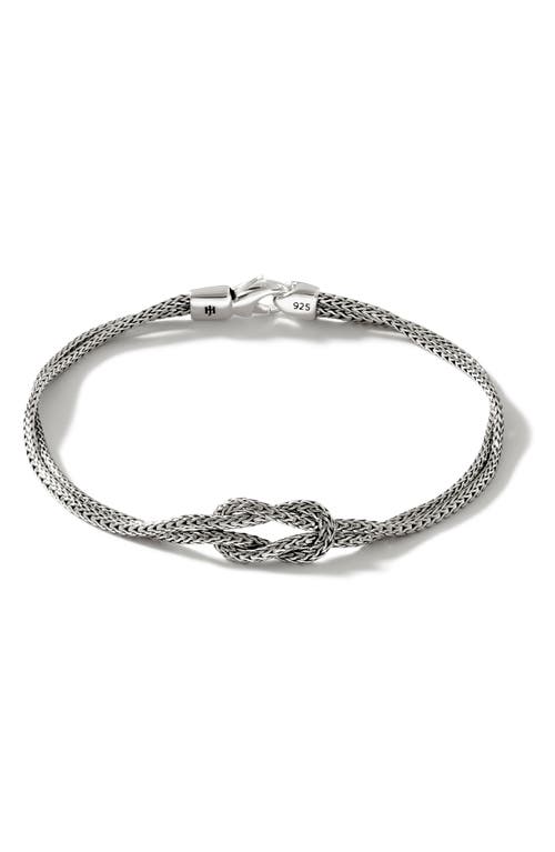 Love Knot Layered Rope Chain Bracelet in Silver