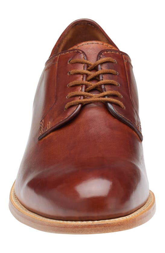 Shop Johnston & Murphy Collection Dudley Plain Toe Derby In Tan Dip-dyed Calfskin