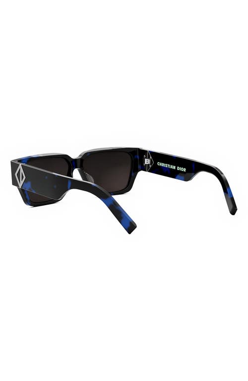 Shop Dior Cd Diamond S5i 56mm Geometric Sunglasses In Havana/blue Mirror