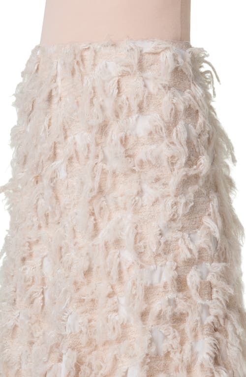 Akris 3-d Jacquard Wool Midi Skirt In Greige
