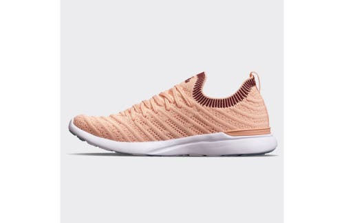 Shop Apl Athletic Propulsion Labs Techloom Wave Sneakers In Blush/burgundy/ribbed