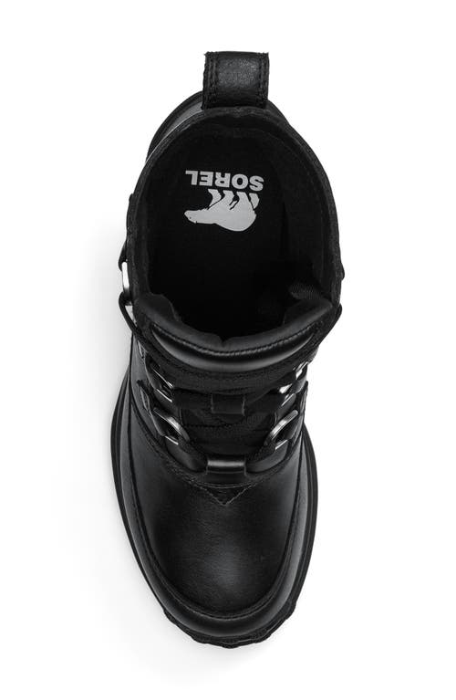 Sorel Caribou X Waterproof Lace-up Block Heel Bootie In Black/black