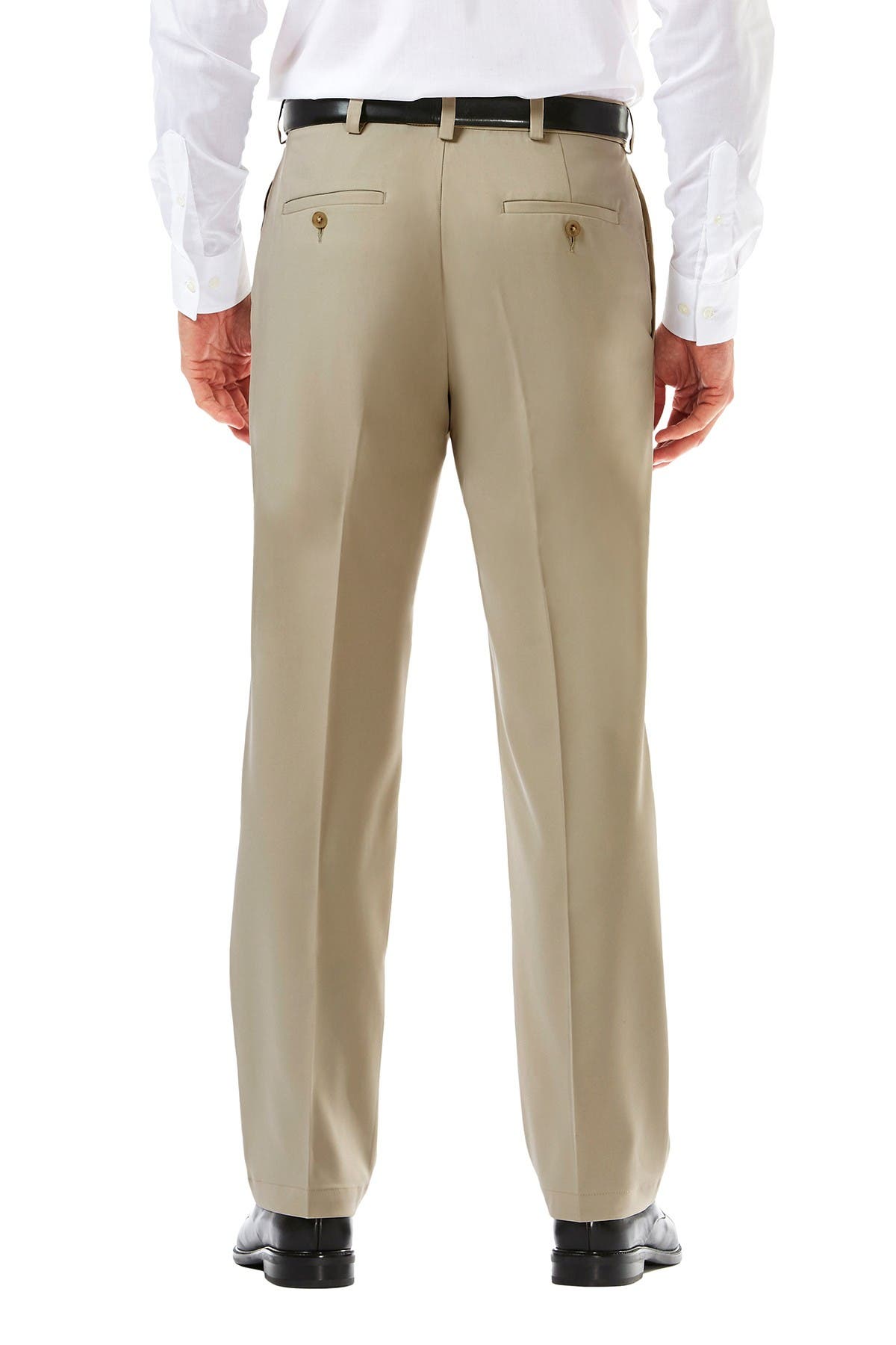 Haggar Cool 18 Pro Classic Fit Flat Front Pants In Open Beige10