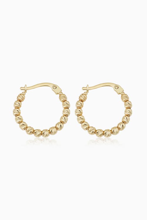 ORADINA ORADINA 14K YELLOW GOLD CELEBRATION BALL HOOPS 