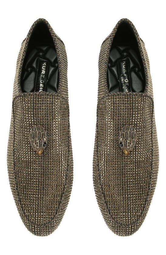 Shop Kurt Geiger Hugh Herringbone Venetian Loafer In Dark Brown