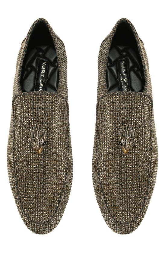 Kurt Geiger London Mens Dark Brown Hugh Eagle-embellished Herringbone Woven Loafers In Dark Brown