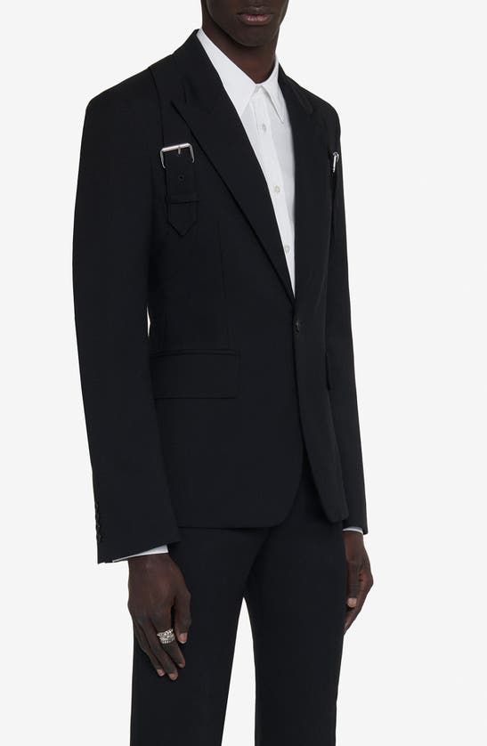 Shop Alexander Mcqueen Harness Wool Blazer In Black