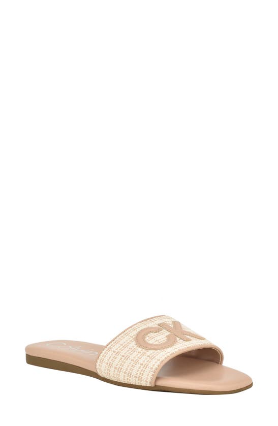 Shop Calvin Klein Yides Slide Sandal In Light Natural01