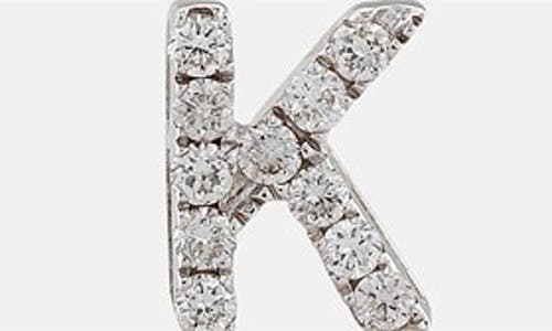 Shop Bony Levy Single Initial Earring In White Gold/k