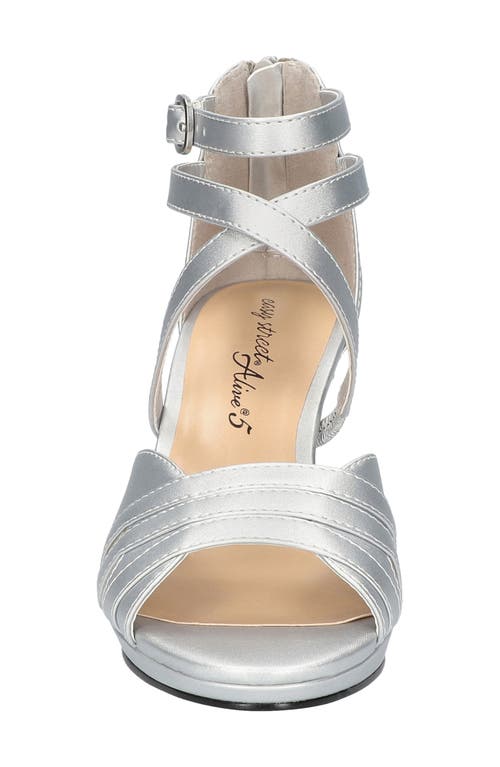 Shop Easy Street Crissa Strappy Sandal In Silver Satin