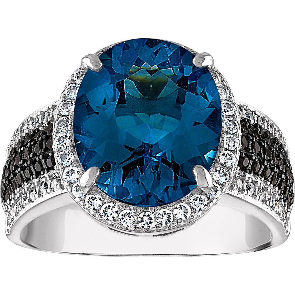 Fzn Swiss Blue Topaz Ring In Silver/blue