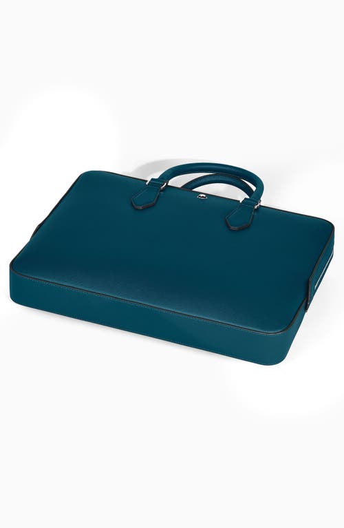 Shop Montblanc Sartorial Thin Saffiano Leather Document Case In Cyprus Blue