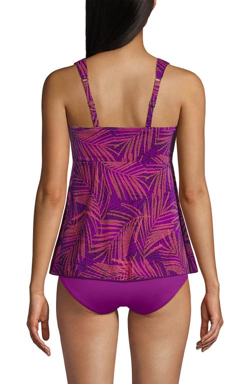 LANDS' END LANDS' END ADJUSTABLE SCOOP NECK FLUTTER TANKINI TOP 