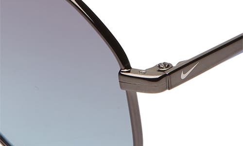 Nike Ascendant 57mm Tinted Aviator Sunglasses In Gun/racer Blue/blue Grad