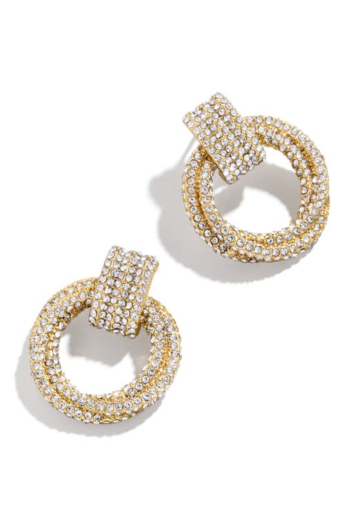 Shop Baublebar Pavé Interlocking Drop Earrings In Clear/gold