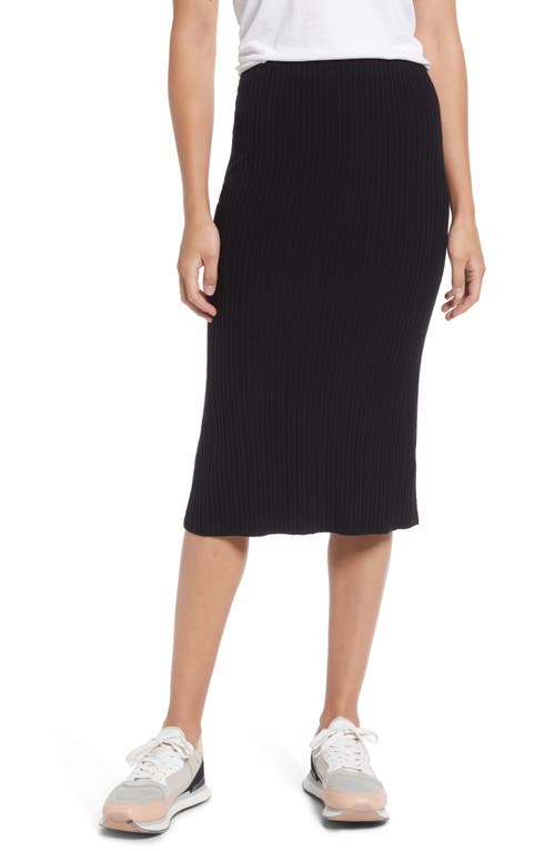 caslon(r) Ribbed Midi Skirt in Black