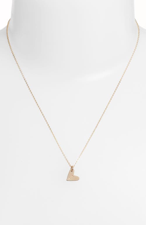 Nashelle 14k-gold Fill Initial Mini Heart Pendant Necklace In Gold/t